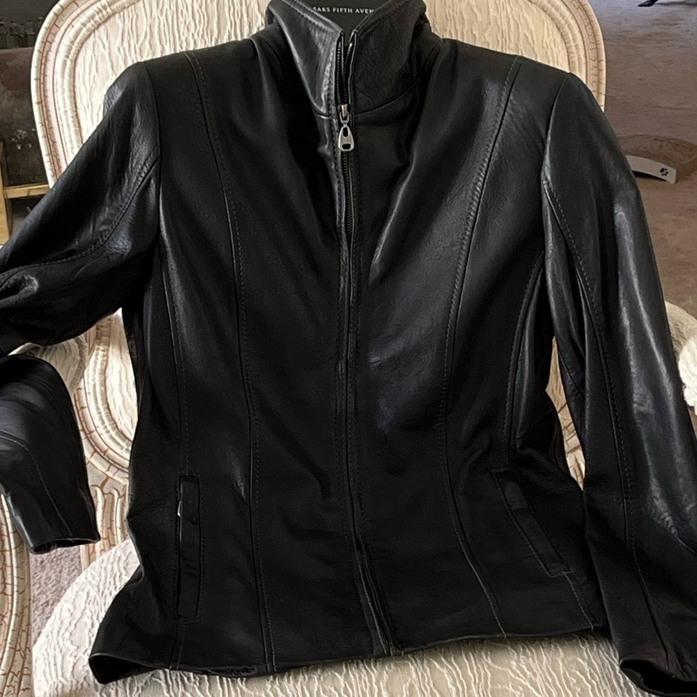 100% Lambskin Moto Jacket, Marc New York By Andrew Marc Black Bnwot